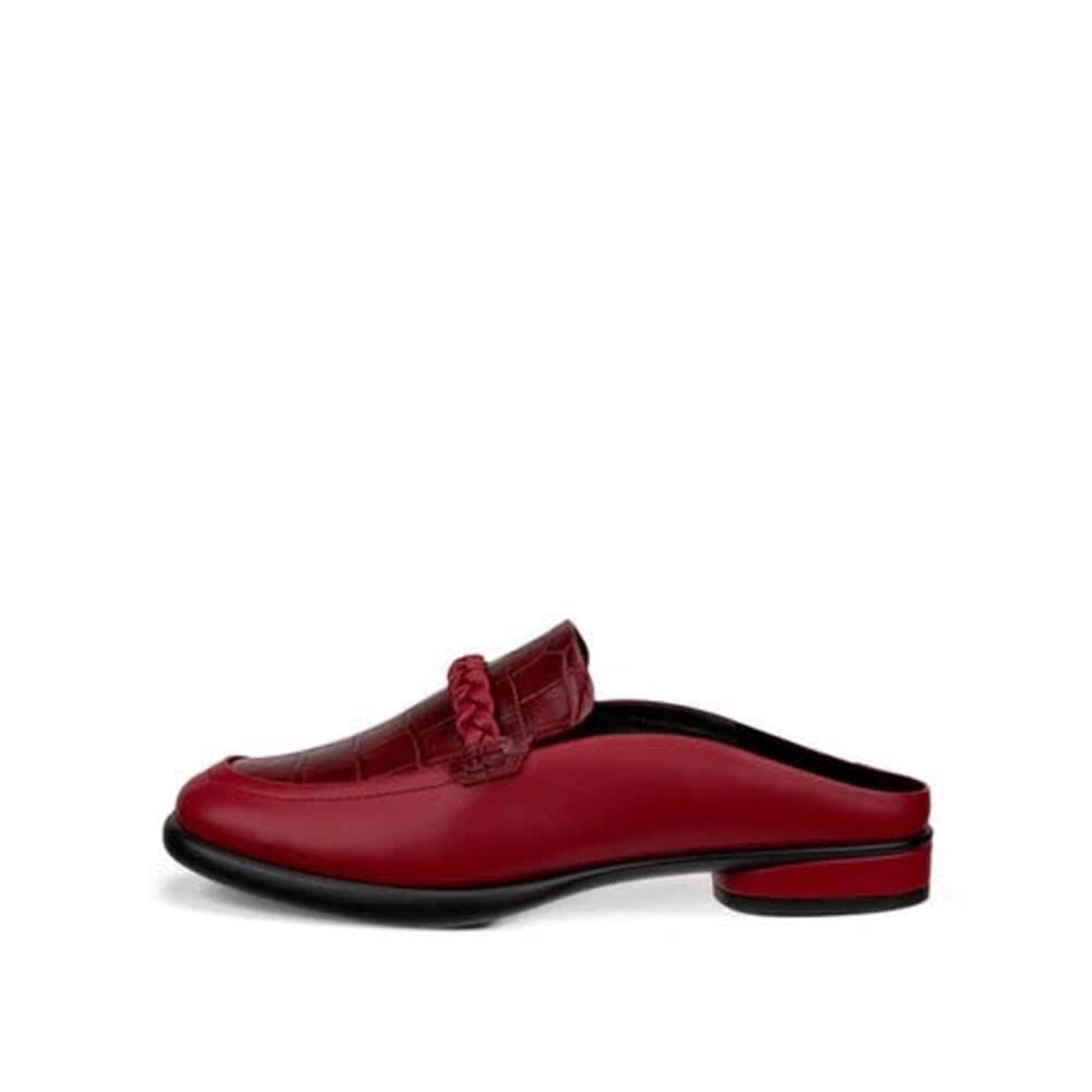NEW Ecco Sculpted Lx Leather Loafer Mule Red Croc Comfort EU 38 US 8-8.5